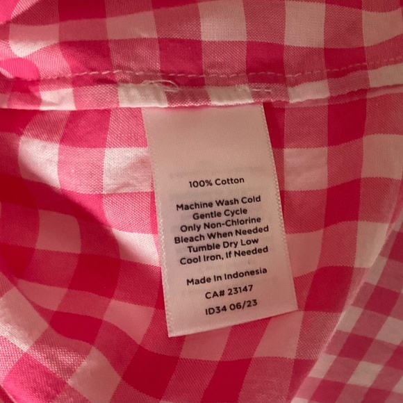 Talbots Pink Gingham Button Down Shirt - Picture 9 of 9